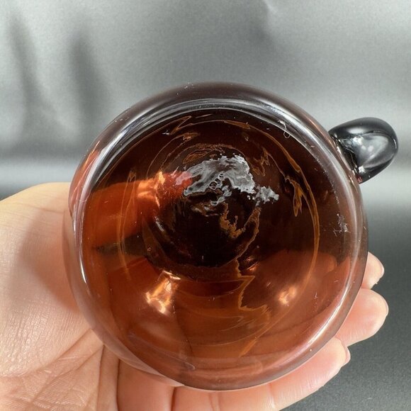 Vintage Mid Century Amethyst Purple Glass Jug Pitcher Container With Handle VTG - Picture 5 of 11